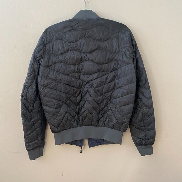 Blauer Nylolite Blue Gray Quilted Super Soft Down Zip Bomber Jacket Coat Medium - Picture 2 of 10